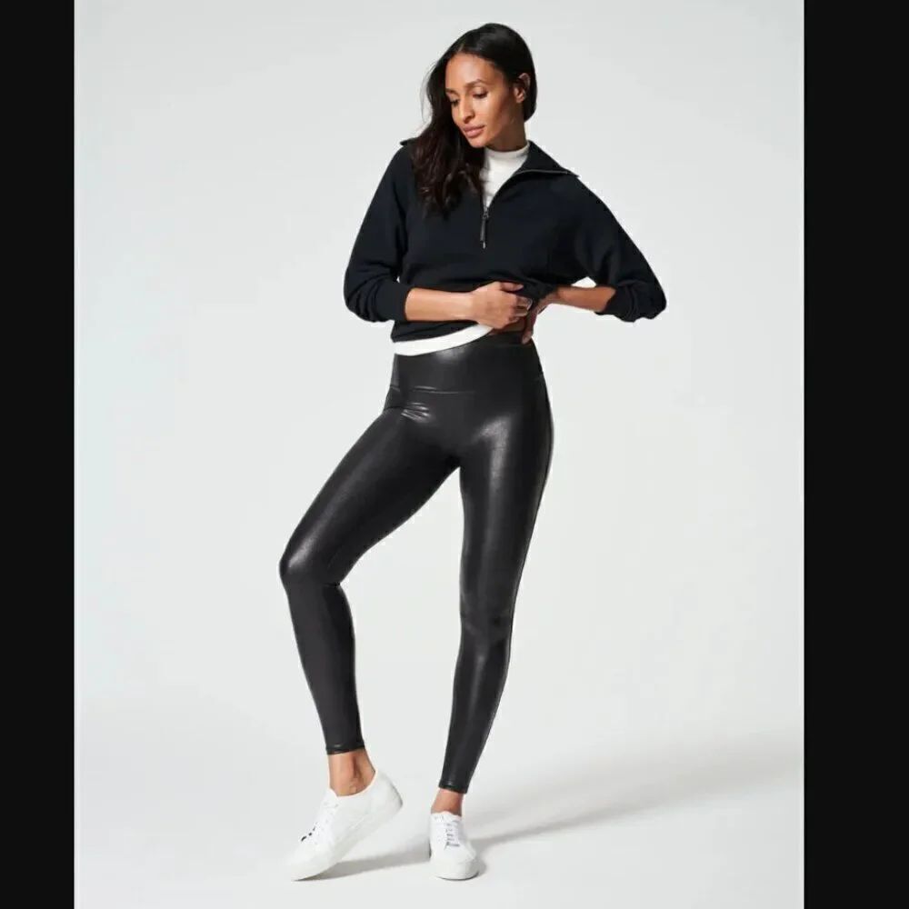 SPANXshape Faux Leather Leggings | Size L